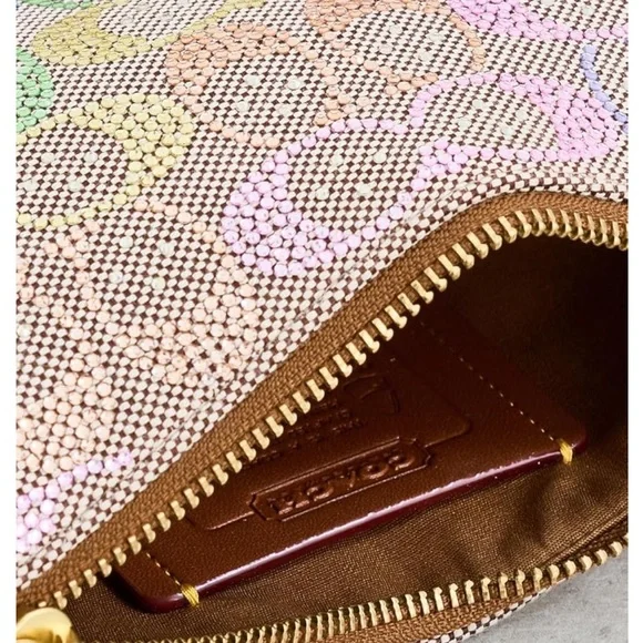 COACH Women's Crystal Jacquard Swinger Shoulder Bag 20 with Chain - Picture 4 of 4